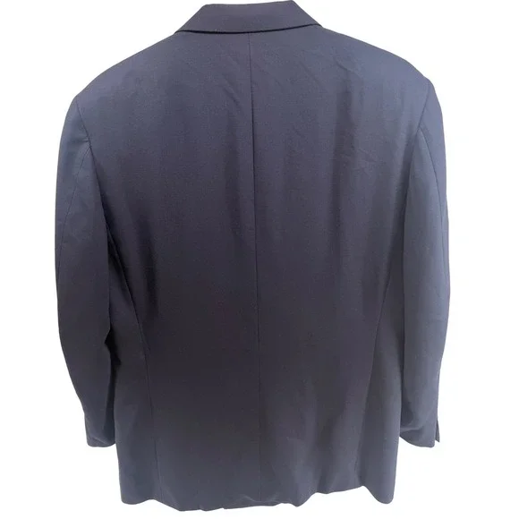Vintage Canali Double Breasted Navy Blue Wool‎ Suit Blazer Jacket Mens